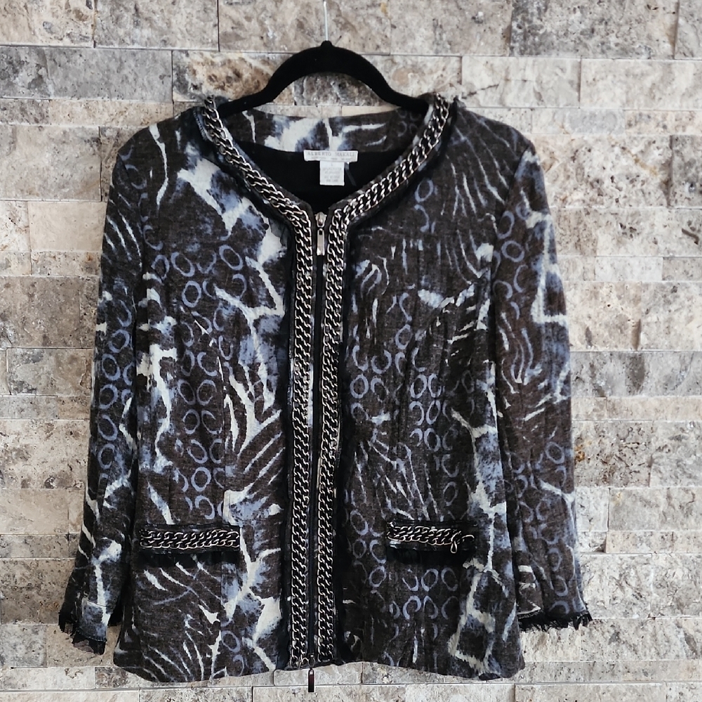 Vintage Alberto Makali Chic Patterned Jacket With… - image 1